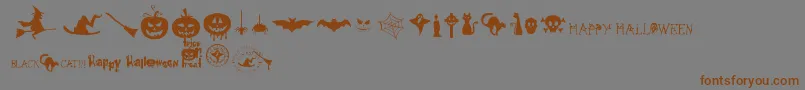 FreakyHalloween Font – Brown Fonts on Gray Background