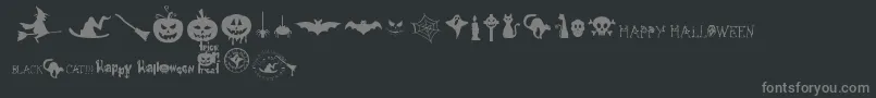 FreakyHalloween Font – Gray Fonts on Black Background