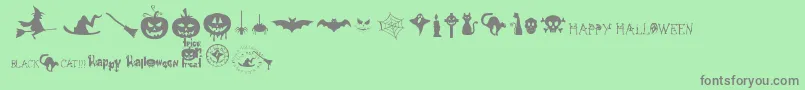 FreakyHalloween Font – Gray Fonts on Green Background