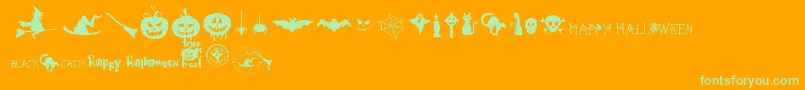 FreakyHalloween Font – Green Fonts on Orange Background