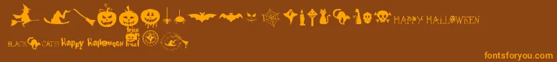 FreakyHalloween Font – Orange Fonts on Brown Background