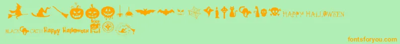 FreakyHalloween Font – Orange Fonts on Green Background