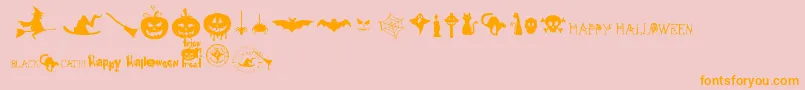 FreakyHalloween Font – Orange Fonts on Pink Background