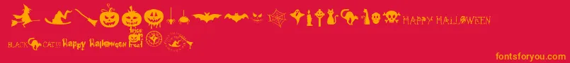 FreakyHalloween Font – Orange Fonts on Red Background