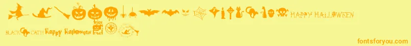 FreakyHalloween Font – Orange Fonts on Yellow Background
