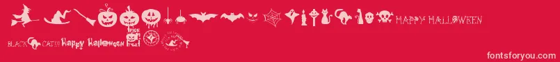 FreakyHalloween Font – Pink Fonts on Red Background