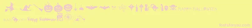 FreakyHalloween Font – Pink Fonts on Yellow Background