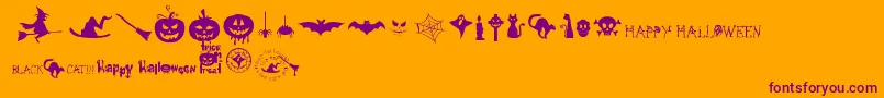 FreakyHalloween Font – Purple Fonts on Orange Background