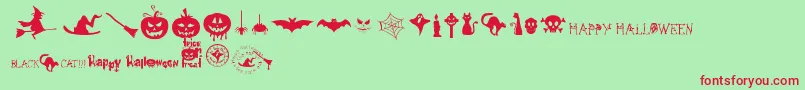 FreakyHalloween Font – Red Fonts on Green Background