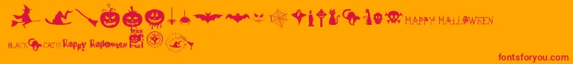 Police FreakyHalloween – polices rouges sur fond orange