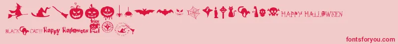 FreakyHalloween Font – Red Fonts on Pink Background