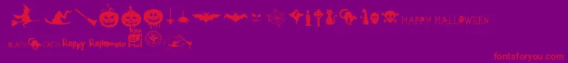 FreakyHalloween Font – Red Fonts on Purple Background