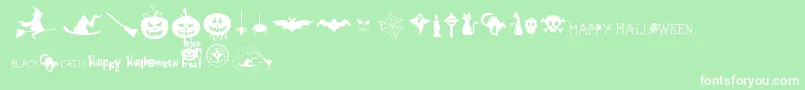 フォントFreakyHalloween – 緑の背景に白い文字