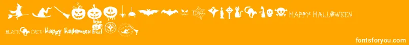 FreakyHalloween Font – White Fonts on Orange Background