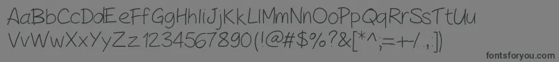 PeaxHandwritinglight-fontti – mustat fontit harmaalla taustalla