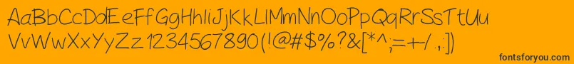 Шрифт PeaxHandwritinglight – чёрные шрифты на оранжевом фоне