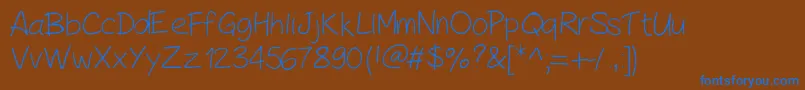 PeaxHandwritinglight Font – Blue Fonts on Brown Background