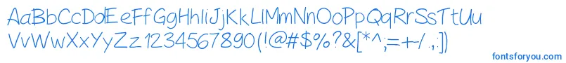 PeaxHandwritinglight Font – Blue Fonts on White Background