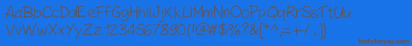 Шрифт PeaxHandwritinglight – коричневые шрифты на синем фоне
