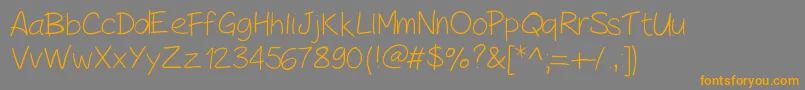 Czcionka PeaxHandwritinglight – pomarańczowe czcionki na szarym tle