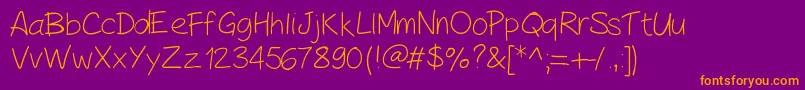 PeaxHandwritinglight Font – Orange Fonts on Purple Background