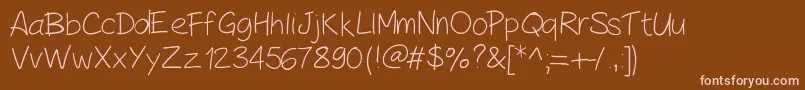 PeaxHandwritinglight Font – Pink Fonts on Brown Background