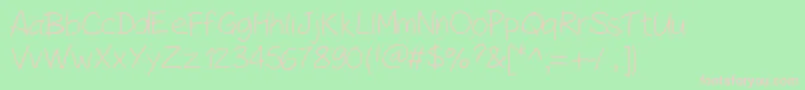 fuente PeaxHandwritinglight – Fuentes Rosadas Sobre Fondo Verde