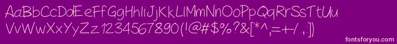 Czcionka PeaxHandwritinglight – różowe czcionki na fioletowym tle