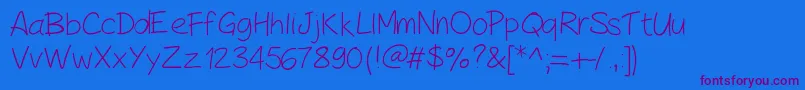 PeaxHandwritinglight Font – Purple Fonts on Blue Background