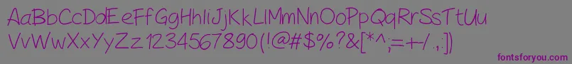 PeaxHandwritinglight Font – Purple Fonts on Gray Background