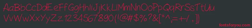 PeaxHandwritinglight Font – Red Fonts on Black Background