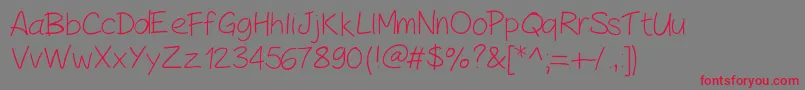 PeaxHandwritinglight-Schriftart – Rote Schriften auf grauem Hintergrund