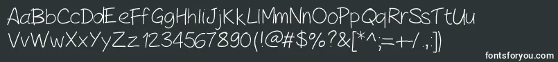PeaxHandwritinglight Font – White Fonts on Black Background