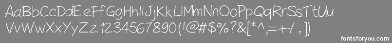 PeaxHandwritinglight Font – White Fonts on Gray Background