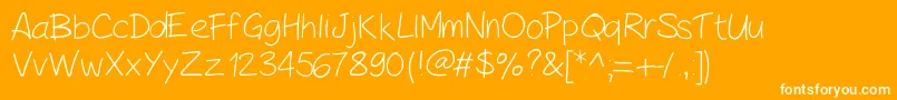 PeaxHandwritinglight Font – White Fonts on Orange Background