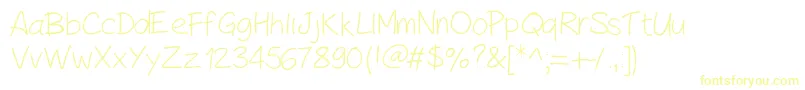 PeaxHandwritinglight Font – Yellow Fonts on White Background
