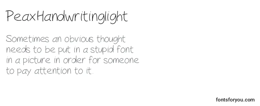 Review of the PeaxHandwritinglight Font