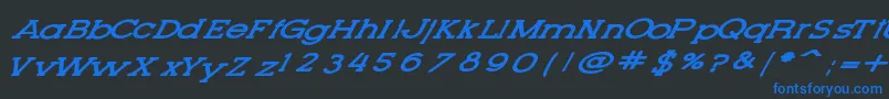LetteringSetNew Font – Blue Fonts on Black Background