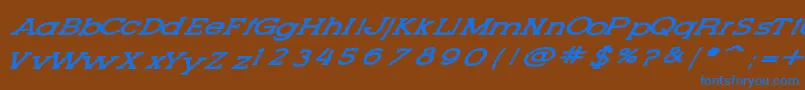 LetteringSetNew Font – Blue Fonts on Brown Background