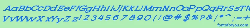 LetteringSetNew-fontti – siniset fontit vihreällä taustalla