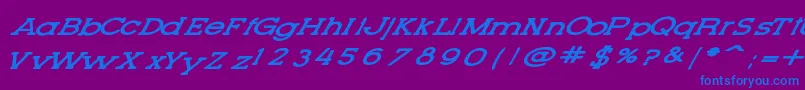 フォントLetteringSetNew – 紫色の背景に青い文字
