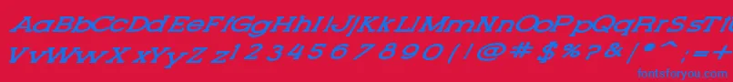 LetteringSetNew-fontti – siniset fontit punaisella taustalla