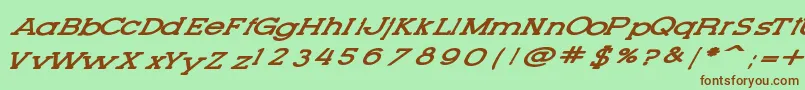 LetteringSetNew Font – Brown Fonts on Green Background