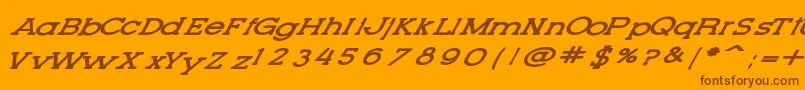 Czcionka LetteringSetNew – brązowe czcionki na pomarańczowym tle
