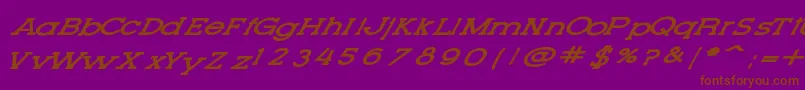 Fonte LetteringSetNew – fontes marrons em um fundo roxo