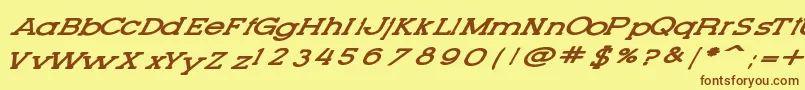 Czcionka LetteringSetNew – brązowe czcionki na żółtym tle