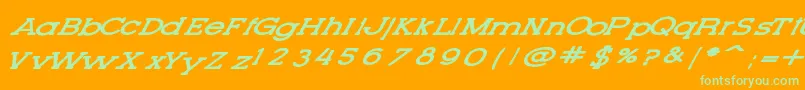 LetteringSetNew Font – Green Fonts on Orange Background