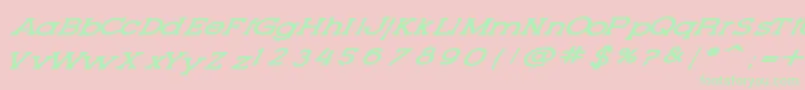 LetteringSetNew Font – Green Fonts on Pink Background