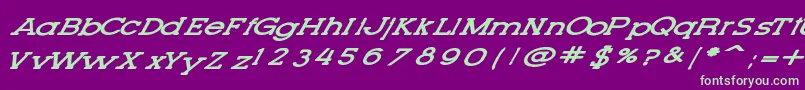 LetteringSetNew Font – Green Fonts on Purple Background