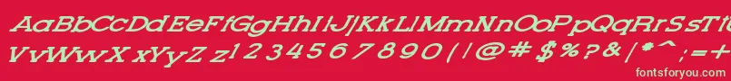LetteringSetNew Font – Green Fonts on Red Background